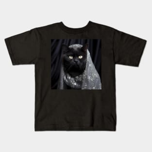Elegant Black British Shorthair Cat Kids T-Shirt